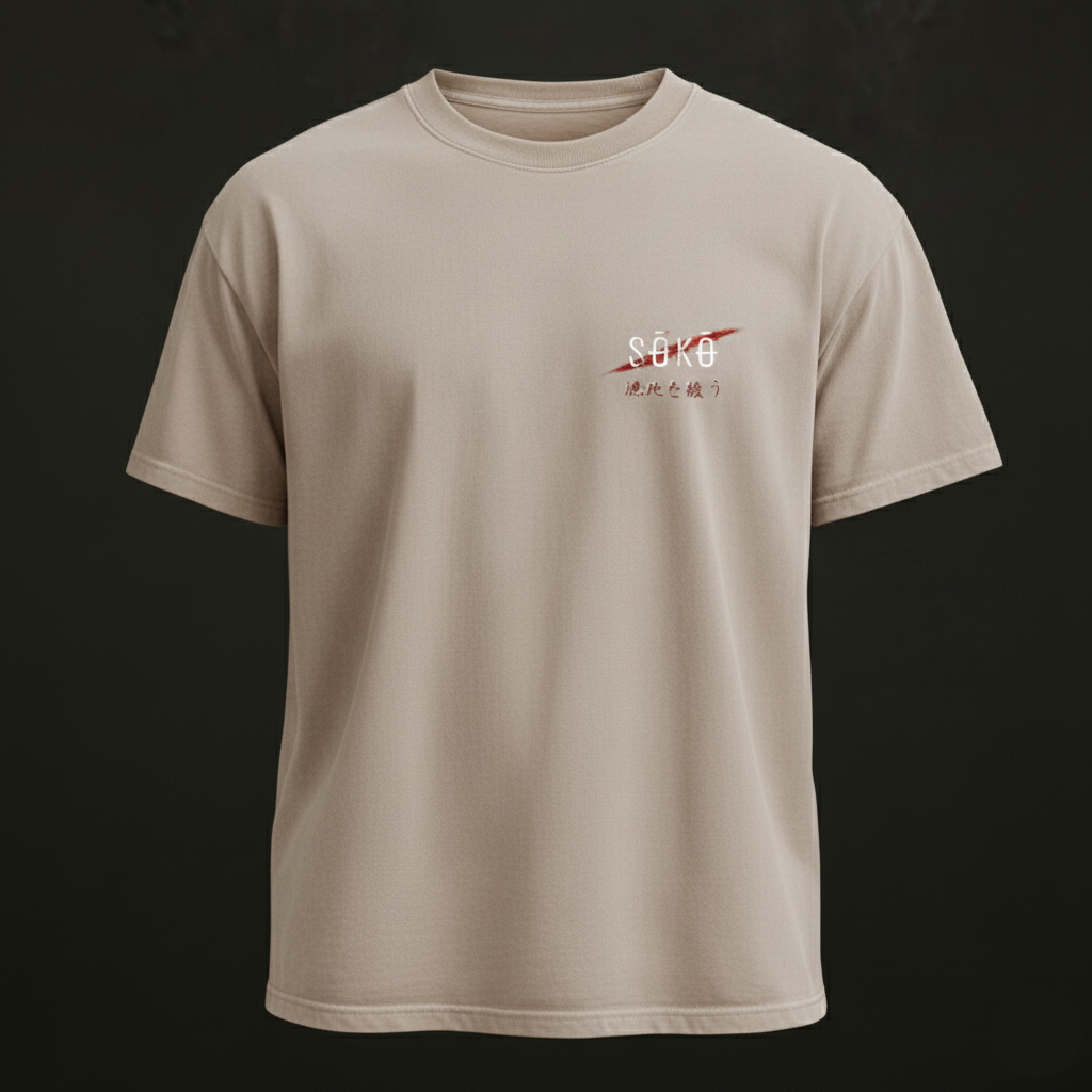 Drop 001 - Oni Snow Washed Oversized Cotton Tee - Apricot