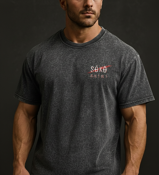 Drop 001 - Oni Snow Washed Oversized Cotton Tee - Pirate Gray