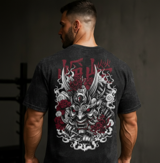 Drop 001 - Oni Snow Washed Oversized Cotton Tee - Black