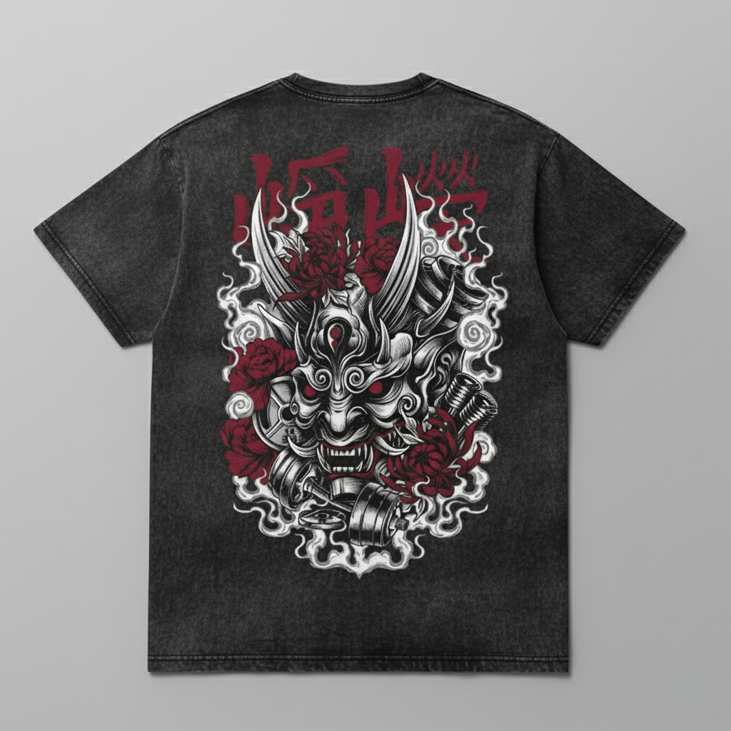 Drop 001 - Oni Snow Washed Oversized Cotton Tee - Black