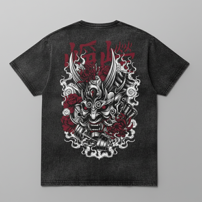 Drop 001 - Oni Snow Washed Oversized Cotton Tee - Black