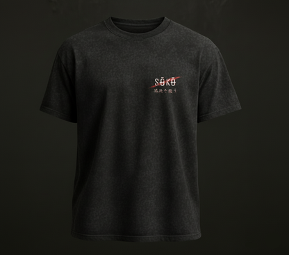 Drop 001 - Oni Snow Washed Oversized Cotton Tee - Black