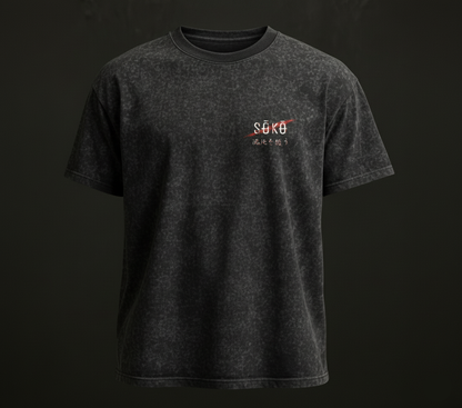 Drop 001 - Oni Snow Washed Oversized Cotton Tee - Pirate Gray